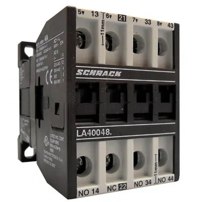 Contactor auxiliar, 4A, AC15, 24 VDC, 3ND+1NI