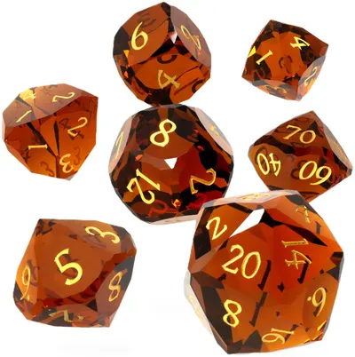 Set de zaruri GlassStaff - Glass RPG Dice Set, Emberion (7 buc.)