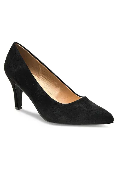Pantofi dama - material textil - negru -