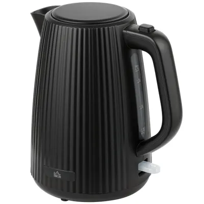 HOMCOM Fierbător Electric 1,7L 2200W cu Filtru Anticalcar Detașabil Oprire Automată Bază Rotativă 360° Negru | Aosom Romania