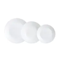 Serviciu de Masa 18 Piese, Zelie White, Sticla Opal, Alb