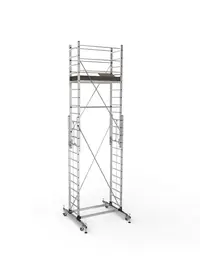 Schela mobila aluminiu telescopica 2x3,5(m), inaltime lucru 7 metri, o platforma 1,6x0,6(m), max 200kg/mp - CNO-SME-MEGA7