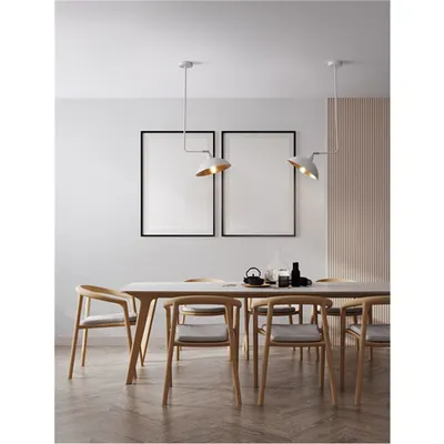 Lampa suspendata MIRBA Nisipiu Alb Metal Outside Auriu Metal Inside LED E27 1x12W 230V IP20 Fara bec