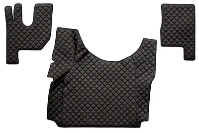 Set covorase compatibile cu Renault T cu podea inalta (01.2014-2021), piele sintetica - Negru Rosu