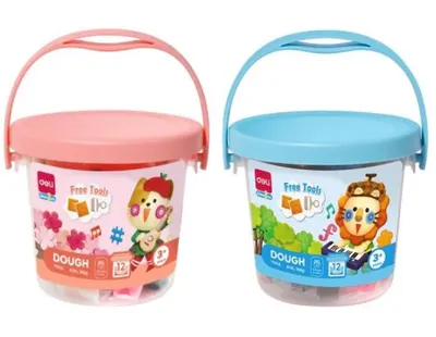 Plastilină Deli Genius Dough - EY005, 12 culori, sortiment