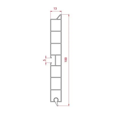 Plinta PVC, Aluminiu, L 200 cm