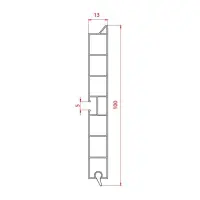Plinta PVC, Aluminiu, L 200 cm