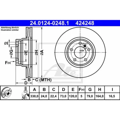 Disc frana ATE 24.0124-0248.1