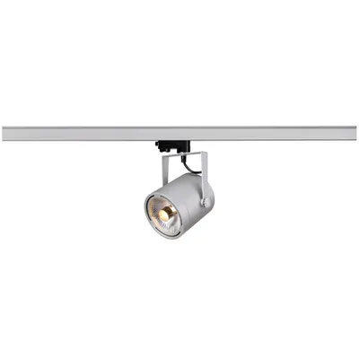 Iluminat decorativ pe sina, EURO SPOT TRACK Senile GU10, pata gri pentru 240V track 3 faze, QPAR111, rotund, gri-argintiu, max. 75W, inclusiv. adaptor 3 faze