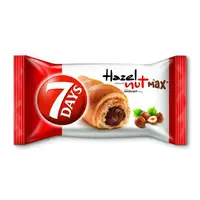 Croissant cu crema de ciocolata si alune de padure 7Days Max, 80 g Engros