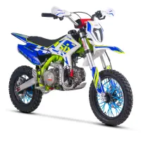 Motocicleta Enduro Cross Asix XB28 125cc, 4T, roti 14 12 , cu far, pornire electromotor picior, culoare lime albastru