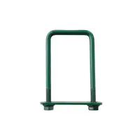 Brida Otel Rotund, 100 x 50 mm, Tip U pentru Fixare Panouri Gard, Stalp Rectangular, Verde