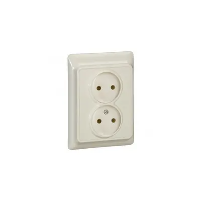 2 x 2P priza Kaptika - flush mounting - 16 A 250 V~ - ivory