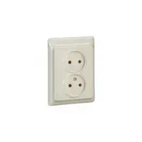 2 x 2P priza Kaptika - flush mounting - 16 A 250 V~ - ivory