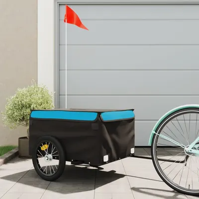 Gossi remorca pentru biciclete, negru si albastru, 45 kg, fier