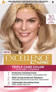 L'Oréal Excellence Vopsea de păr, 9.1 Very Light Blonde