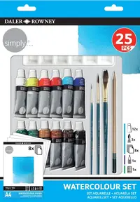 Set de pictură cu vopsele acuarelă Daler-Rowney Simply - 25 piese