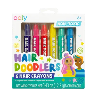 Creioane colorate pentru par Hair Doodlers - set de 6
