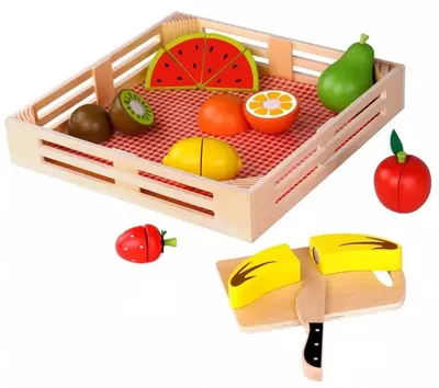 Set de joc Tooky Toy - Fructe pentru taiat, prospetime