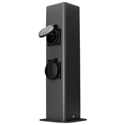 Coloana antracit cu prize CP tip pin, de exterior 2xFRENCH, max.16A, 250VAC, 2600W, 3x1,5mm2, H05VV-F, IP54