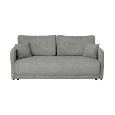 Canapea extensibila BERNA S, 3 locuri, cu arcuri si lada depozitare, gri, 210x110x93 cm