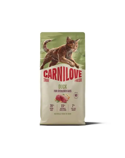 Hrană pisici sterilizate 6 kg CARNILOVE True Fresh Cat Duck Sterilised cu rață