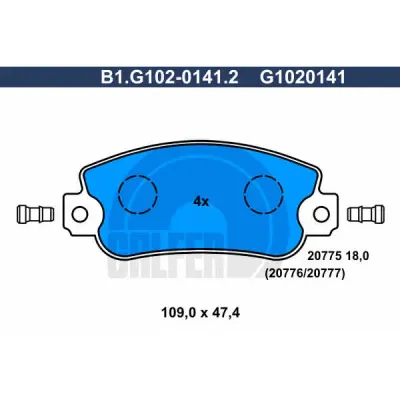 Set placute frana, frana disc GALFER B1.G102-0141.2