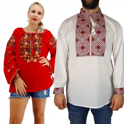 Set Traditional Cuplu 275 Camasi traditionale cu broderie