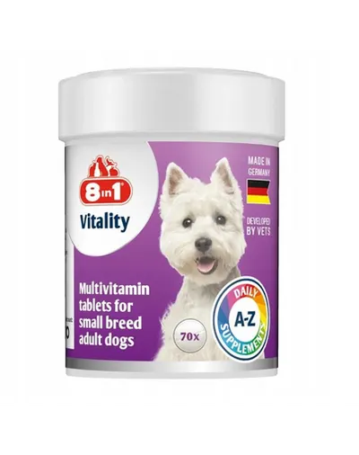 8IN1 Vitality Multivitamin 70 tablete pentru câini adulți de talie mică