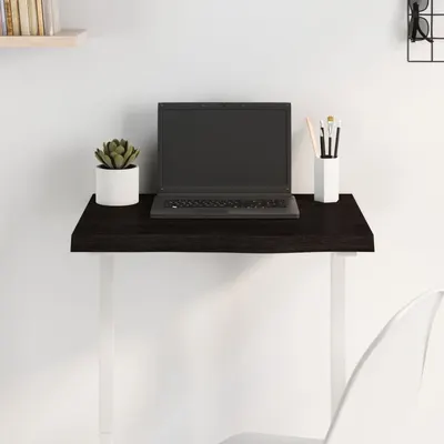 vidaXL Blat de masă maro 60x50x(2-4) cm, lemn masiv stejar tratat