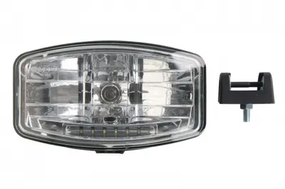 Far universal stanga dreapta (H7 LED, 24V, latime 245mm, inaltime 147mm, transparent, plastic, negru, lumini pozitie)