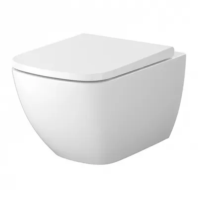 Set vas Wc suspendat Zen Pro si capac duroplast Larga Slim, alb, Cersanit