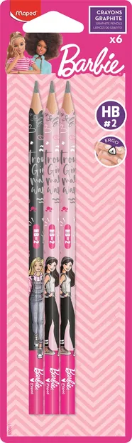Set de creioane Maped Barbie - HB, 6 bucăți