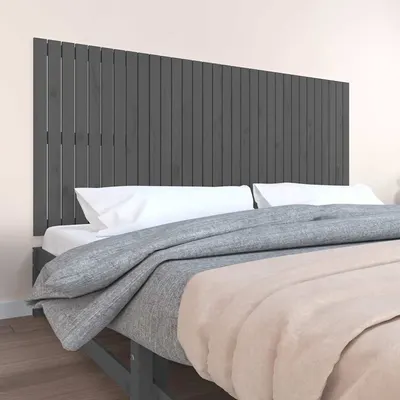 vidaXL Tăblie de pat pentru perete, gri, 204x3x90 cm, lemn masiv pin