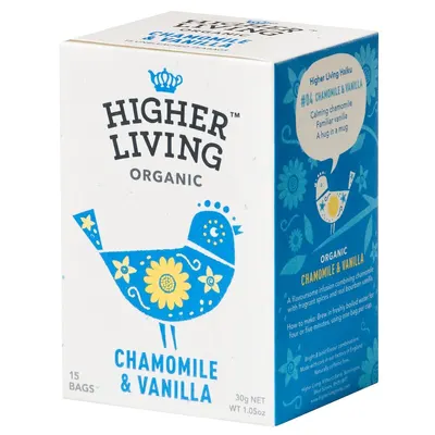 Ceai musetel si vanilie bio 15dz 30g Higher Living