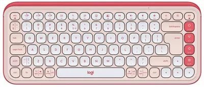 Tastatură Logitech - POP Icon, fără fir, Rose & Off White