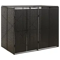 Gossi magazie de pubele dubla, negru, 140x80x117 cm, poliratan