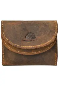 Portofel dama piele naturala maro antichizat 10 x 8.5 x 2 cm - Vintage -