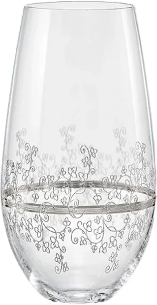 Pahare pentru apă Bohemia Crystalex - Viola Platinum, 350 ml, 6 bucăți