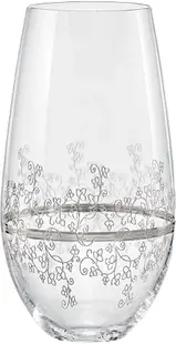Pahare pentru apă Bohemia Crystalex - Viola Platinum, 350 ml, 6 bucăți