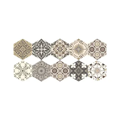 Set 10 autocolante de podea Ambiance Hexagons Luiza, 40 x 90 cm