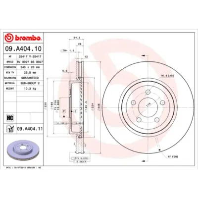Disc frana BREMBO 09.A404.11