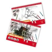Bloc de desen A3 Pigna, Coli nelipite, 16 file, 160g/mp