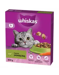 Hrană uscată pisici adulte cu miel WHISKAS 800 g crochete crocante cu umplutură