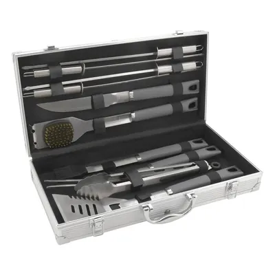 Set 11 ustensile de grătar cu servietă Cattara Alu Grey Line