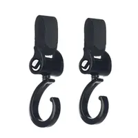 Set 2 carlige auto pentru carucior, Jane, Fixare pe cadru, multifunctionale, Negru