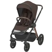 Carucior 2 in 1 pentru copii Espiro Miloo 2.0 Excellent Chocolate cu sezut reversibil, suport reglabil pentru picioare, bara detasabila, greutate admisa 22 kg