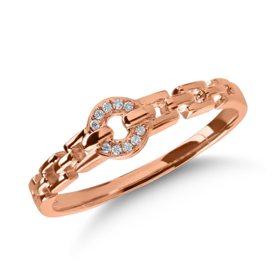 Inel din aur roz cu diamante de 0.02ct
