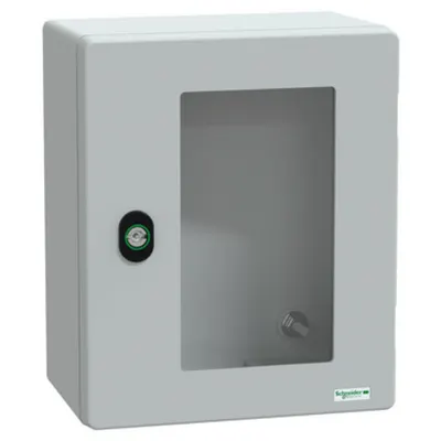Carcasa montare perete poliester monobloc IP66 H308xL255xD160mm usa transparenta
