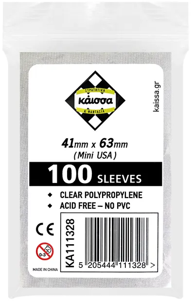 Protectoare pentru carduri Kaissa Sleeves 41x63mm (Mini USA) - 100 buc.